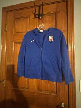 Nike USA 2022-23 Youth Full Zip Fleece Hoodie - Royal Blue